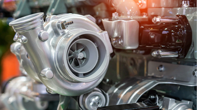 Pulsar Turbo mounted onto the exhaust manifold on an engine block